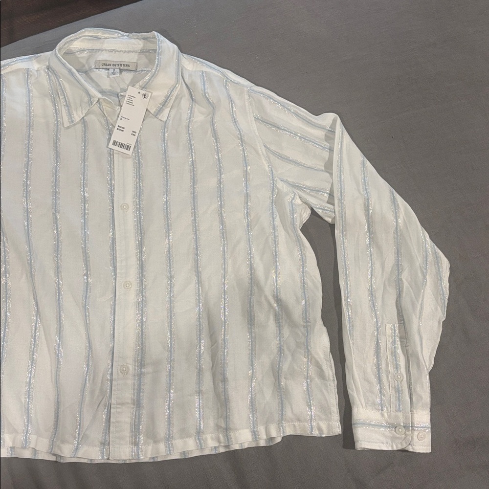 Urban Outfitters White Striped Shirt